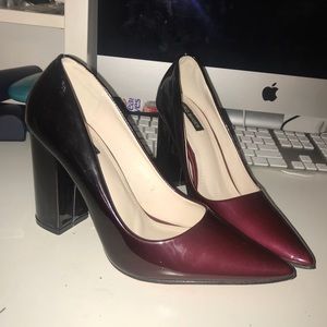 Burgundy ombre chunk heel (8)